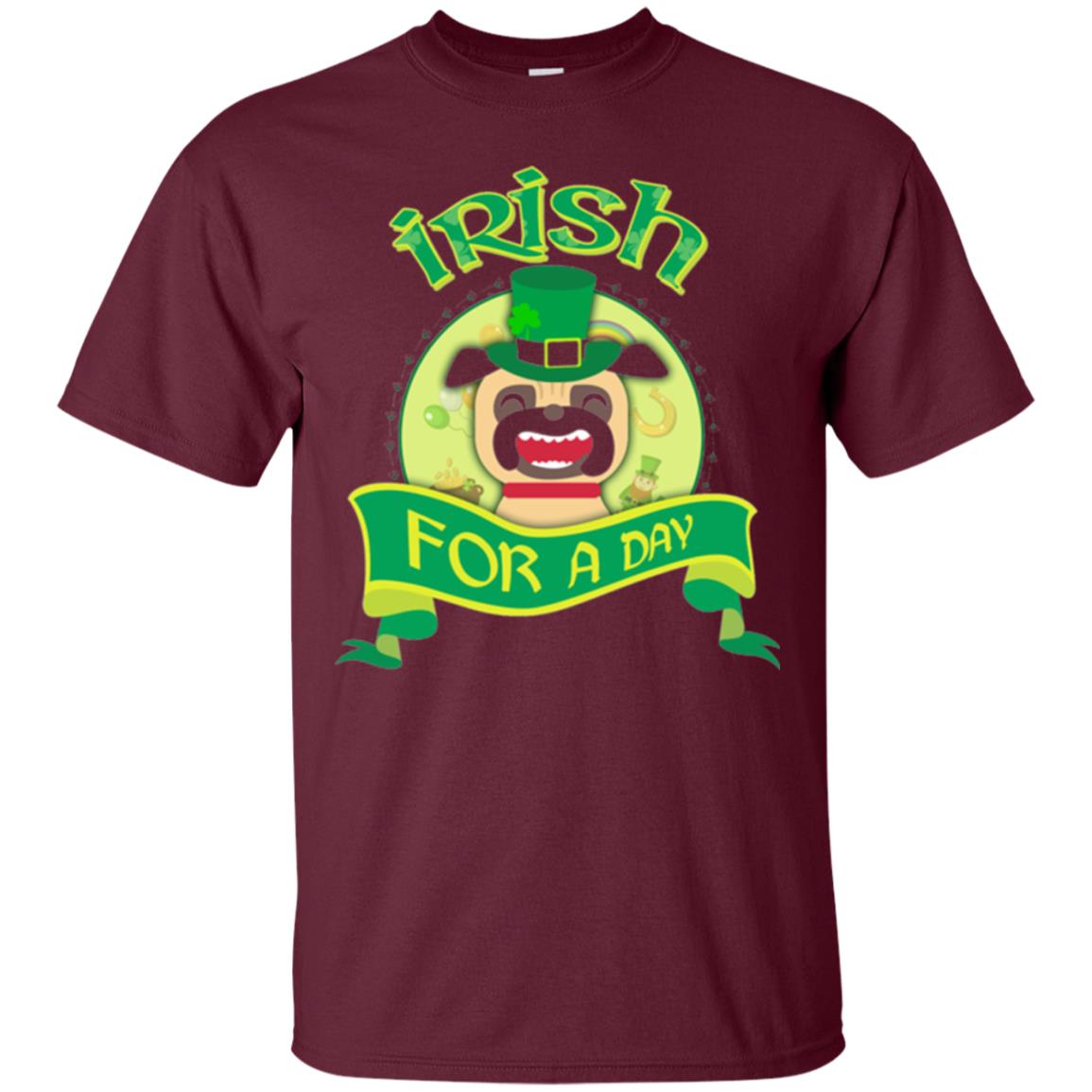 Saint Patrick_s Day T-shirt Amazing I_m Irish Pug Maroon