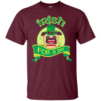 Saint Patrick_s Day T-shirt Amazing I_m Irish Pug Maroon