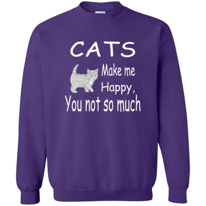 Cat Lover T-shirt Cats Make Me Happy You Not So Much Purple