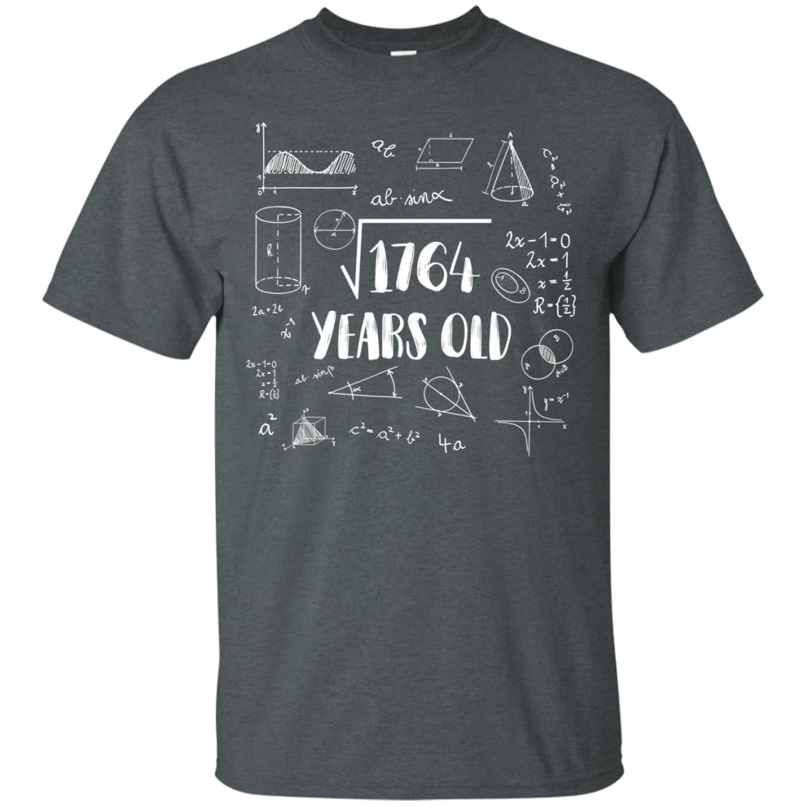 Square Root Of 1764 42nd Birthday 42 Years Old Math T-shirt Dark Heather