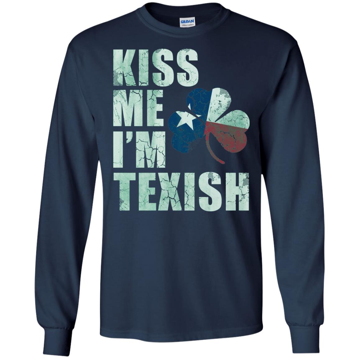 Kiss Me I_m Texish St. Patrick_s Day T-shirt Navy
