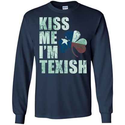 Kiss Me I_m Texish St. Patrick_s Day T-shirt Navy