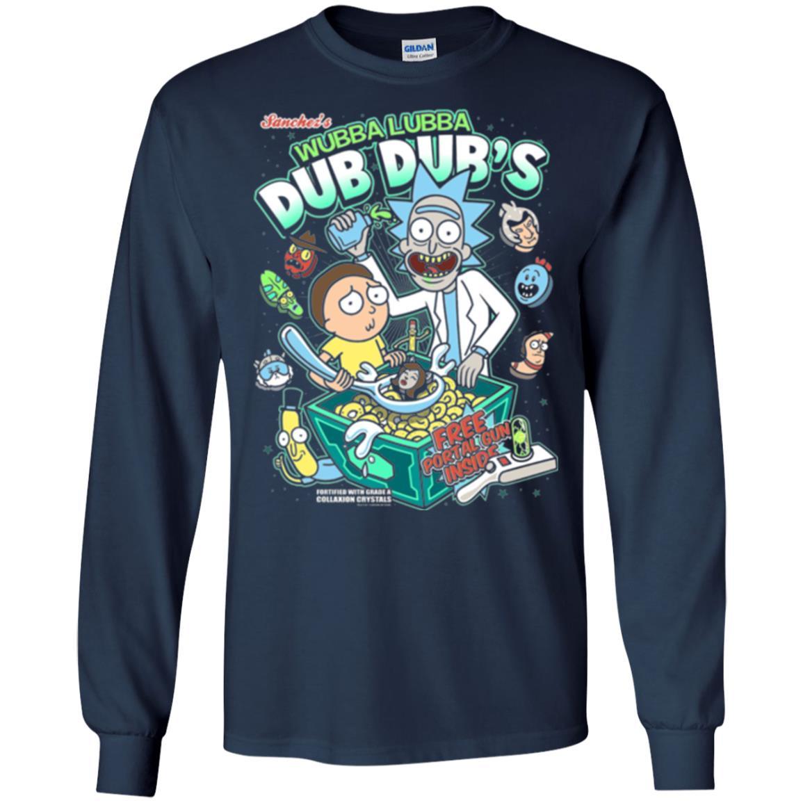 Rick Morty T-shirt Wubba Luba Dub Dub's Cereal Navy