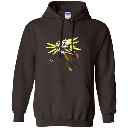Overwatch Mercy Battle Ready Spray T-shirt Dark Chocolate
