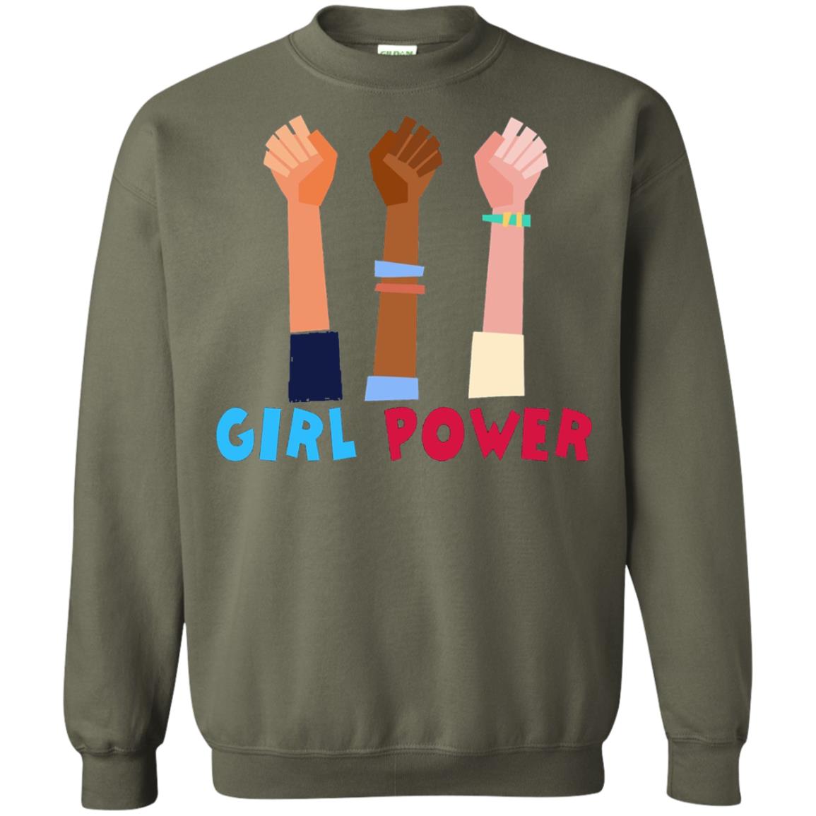 Great Feminist T-shirt Girl Power Military Green