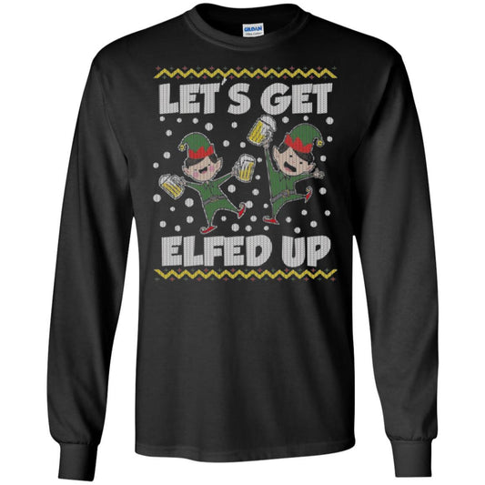 Christmas T-shirt Let's Get Elfed Up Black