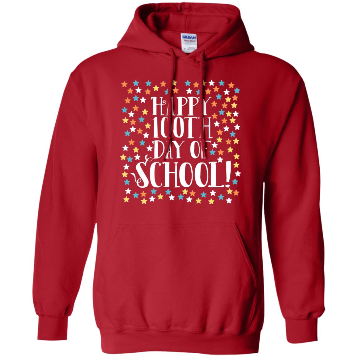 Teacher T-shirt Happy 100th Day Of School 100 Stars Red