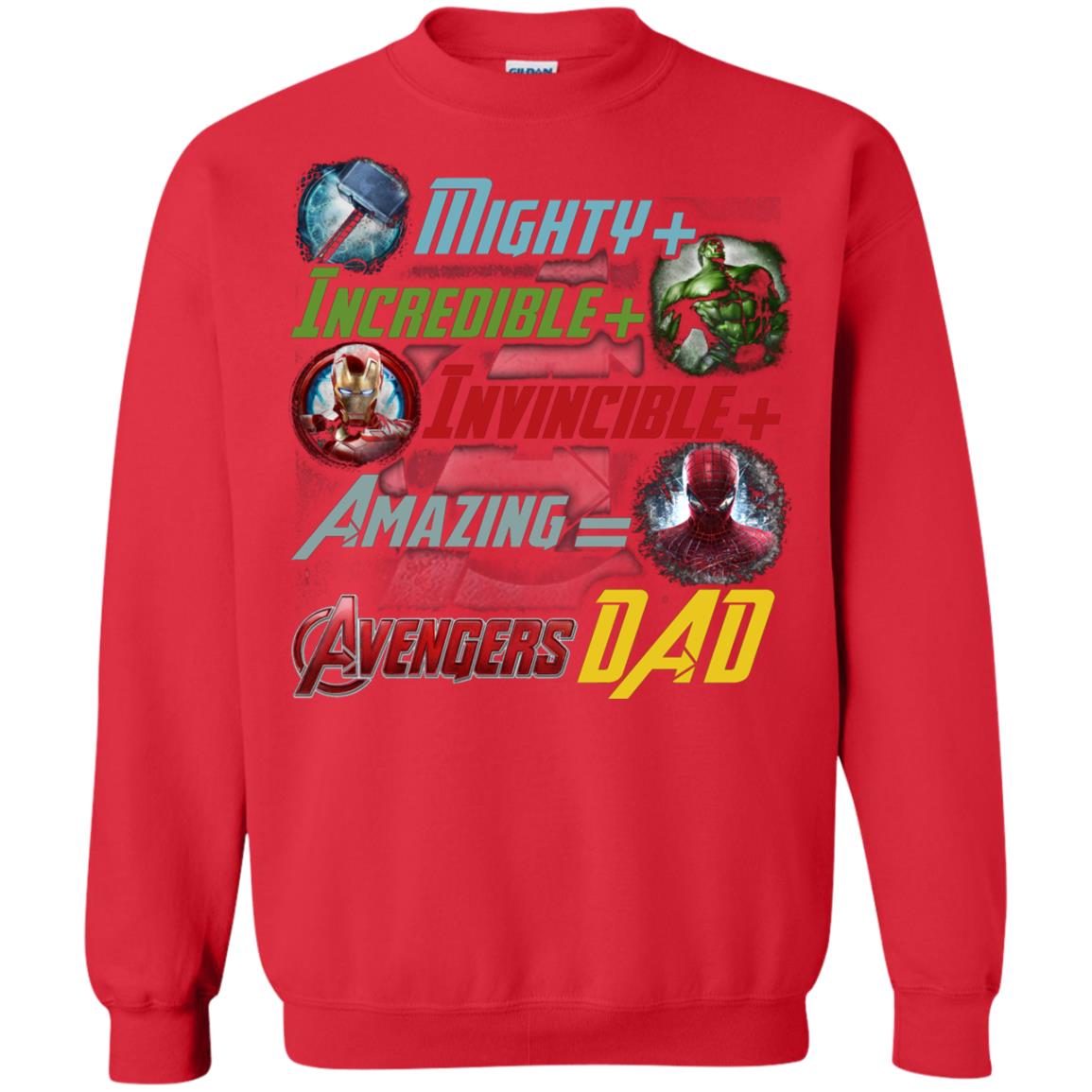 Mighty Incredible Invincible Amazing Dad Movie Fan T-shirt Red