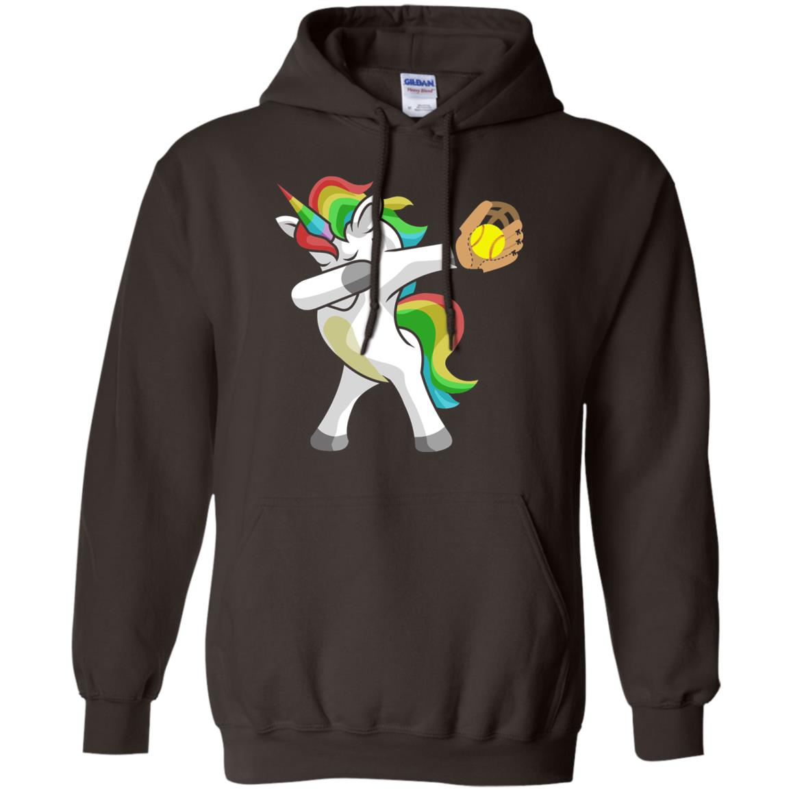 Dabbing Unicorn Softball T-shirt Funny Dabbing Dark Chocolate