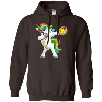 Dabbing Unicorn Softball T-shirt Funny Dabbing Dark Chocolate