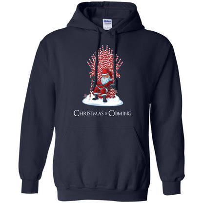 Funny Christmas T-shirt Santa Candy Cane Throne Navy