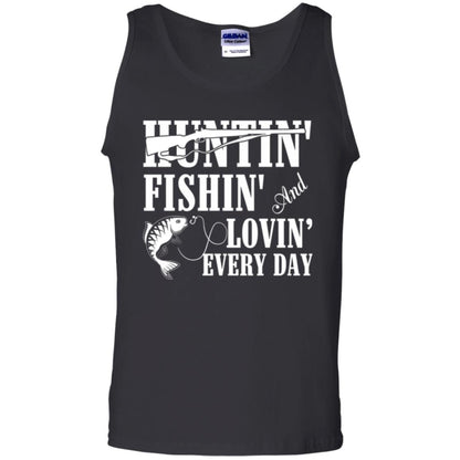 Hunting Lovers T-shirt Huntin_ Fishin_ And Lovin_ Everyday Black