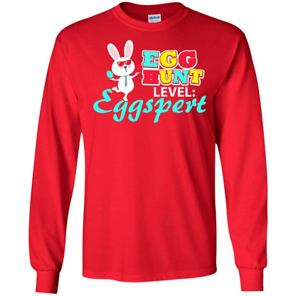 Egg Hunt Level Eggspert Easter Holiday T-shirt Red