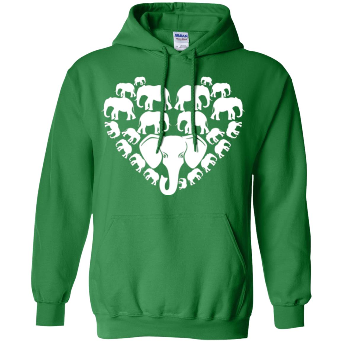 Elephant Lovers T-shirt Special Elephant Heart Irish Green