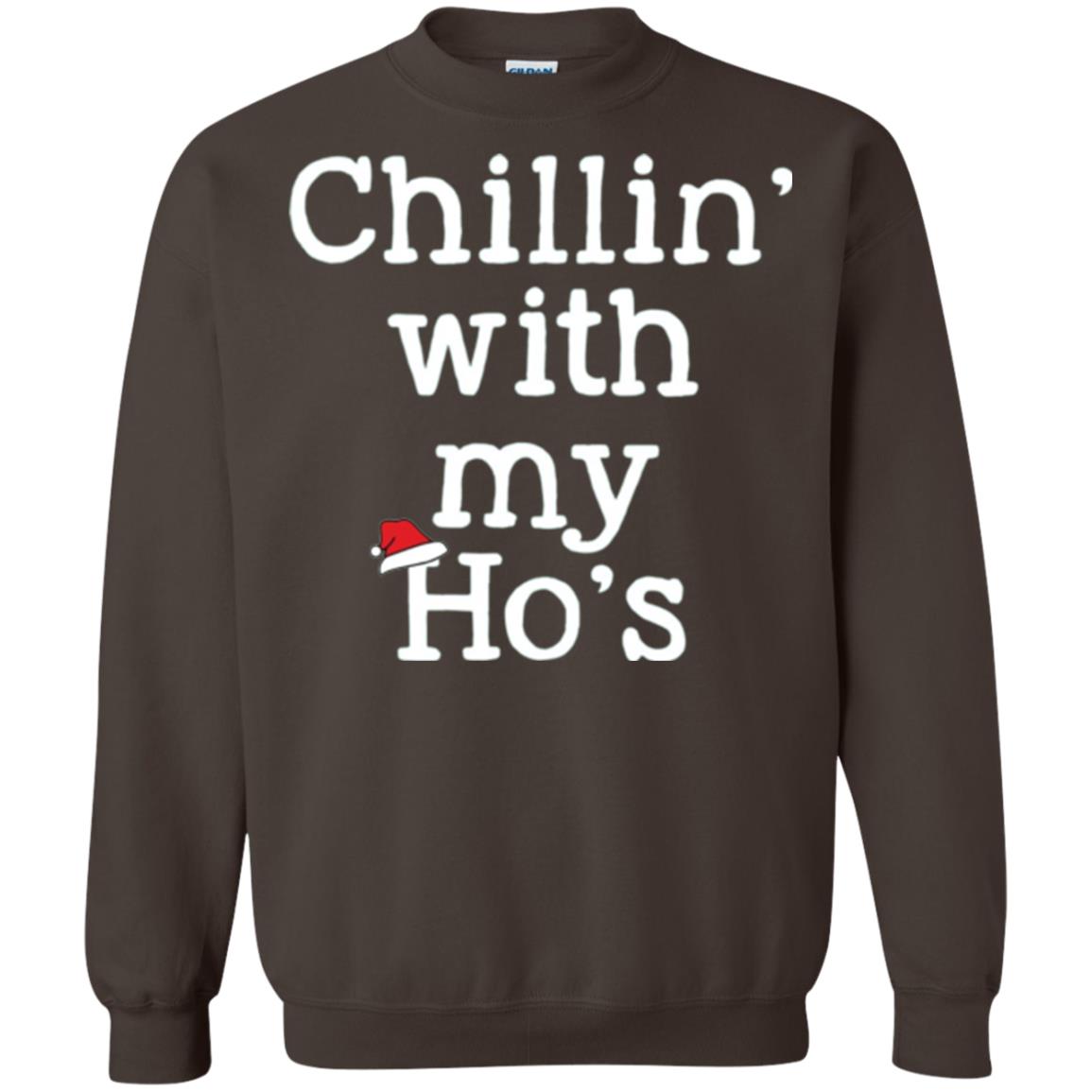 Christmas T-shirt Chillin With My Ho_s Dark Chocolate