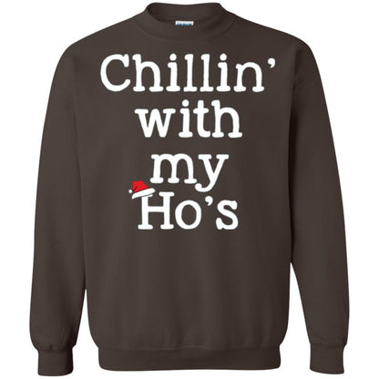Christmas T-shirt Chillin With My Ho_s Dark Chocolate