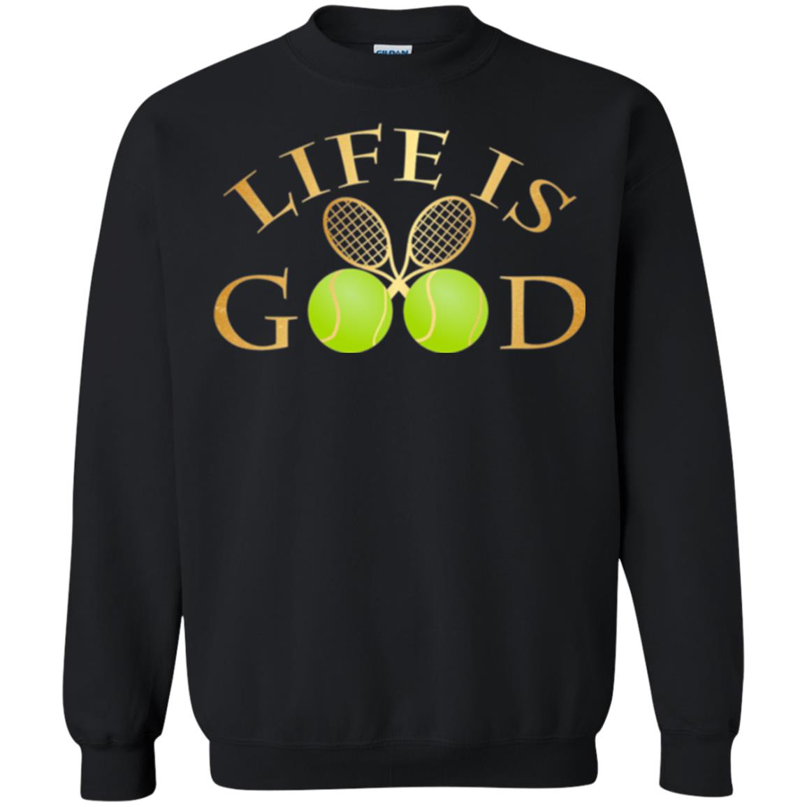Tennis Lovers T-shirt Life Is Good Black