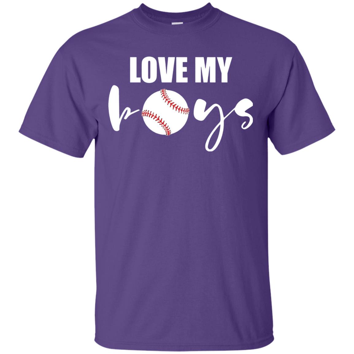 Love My Boys Mom And Dad Baseball Cheer Shirt Purple