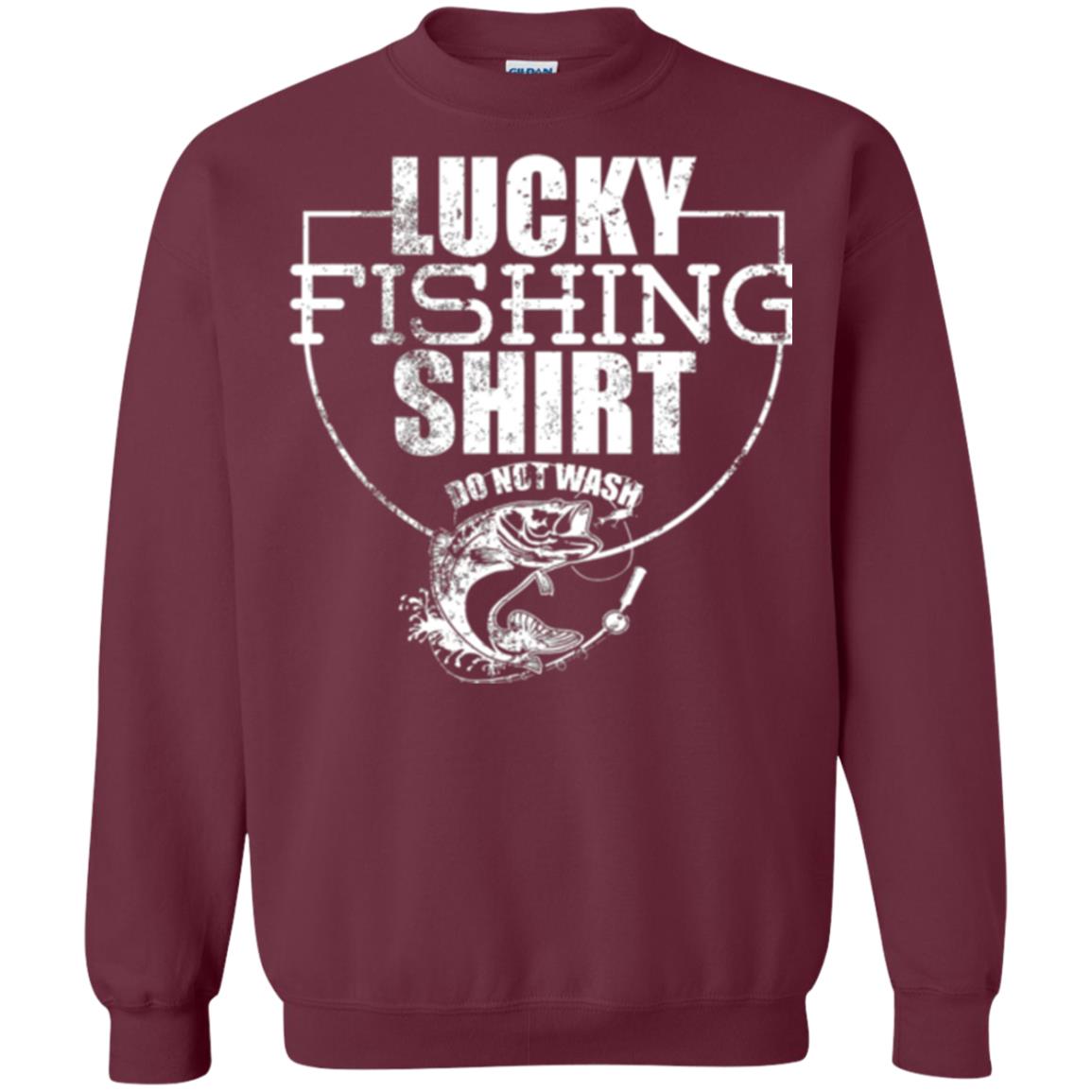 Fisherman T-shirt Lucky Fishing Shirt Do Not Wash Maroon