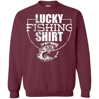 Fisherman T-shirt Lucky Fishing Shirt Do Not Wash Maroon