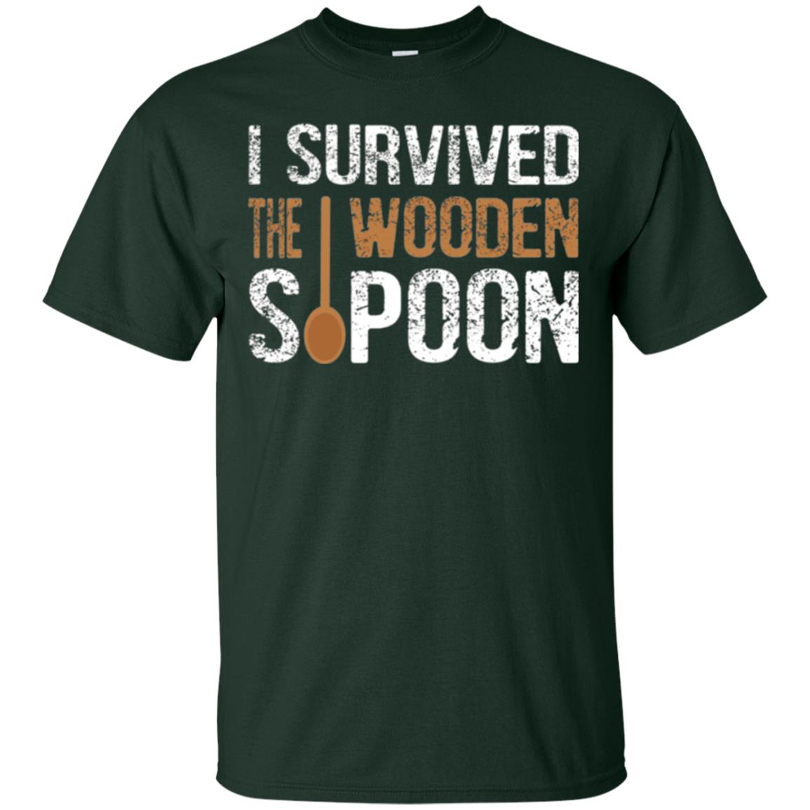 Spoon T-shirt I Survived The Wooden Spoon Forest Green