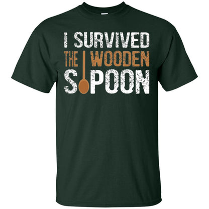 Spoon T-shirt I Survived The Wooden Spoon Forest Green