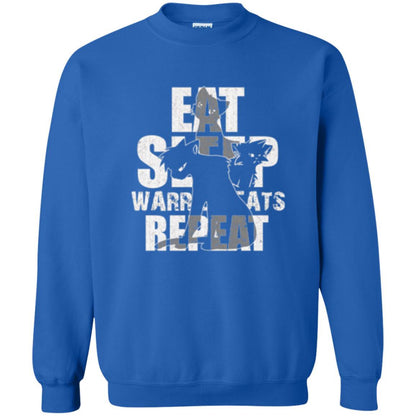 Cat Lover T-shirt Eat Sleep Warrior Cats Repeat Royal