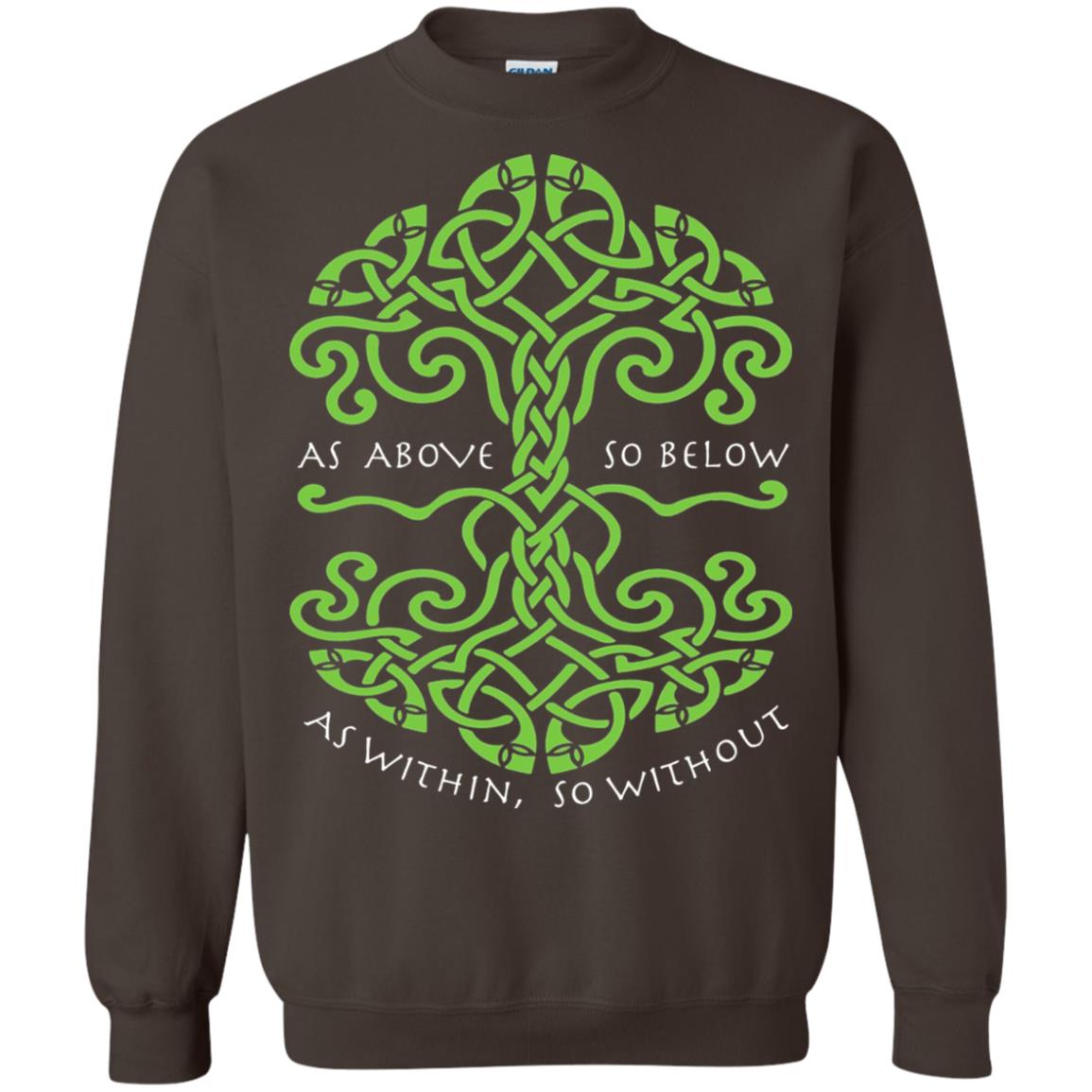 As Above So Below Wiccan Pagan Witche T-shirt Dark Chocolate