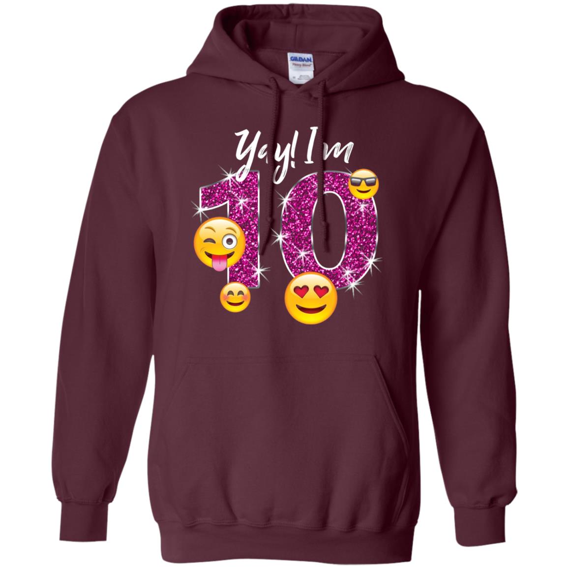 Funny Emoji Birthday 10th Birthday T-shirt Maroon