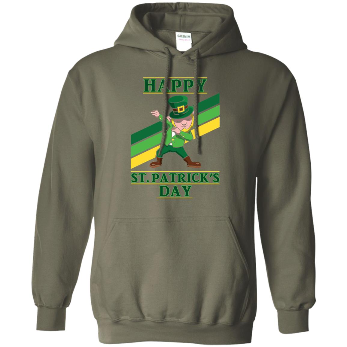 Dabbing Leprechaun Saint Patrick_s Day T-shirt Military Green