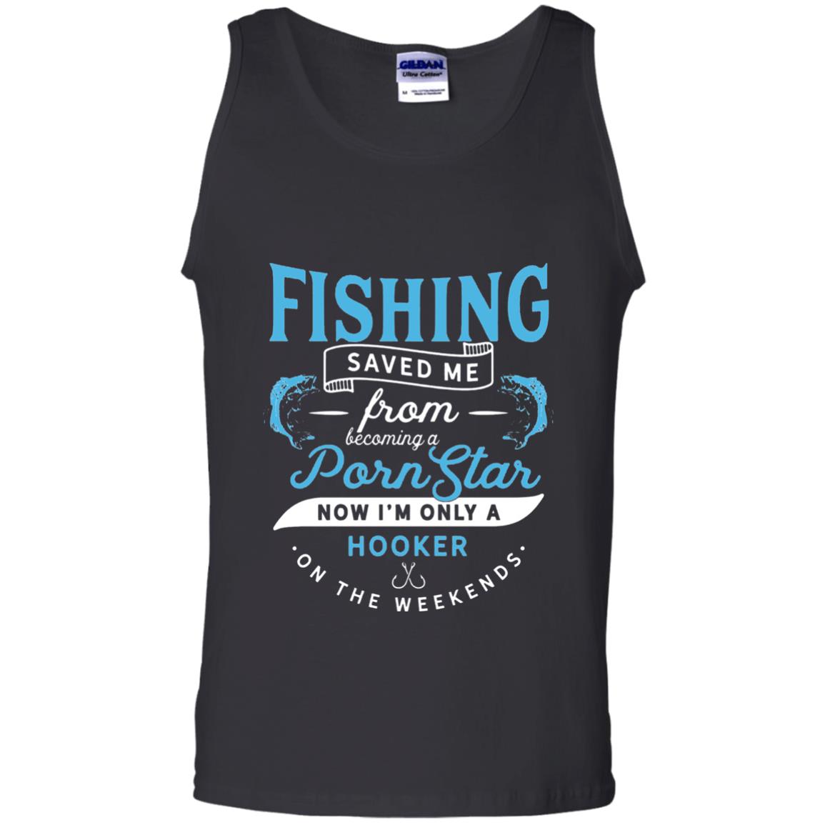 Funny Fishing Tshirts Im Only A Hooker On The Weekends Black