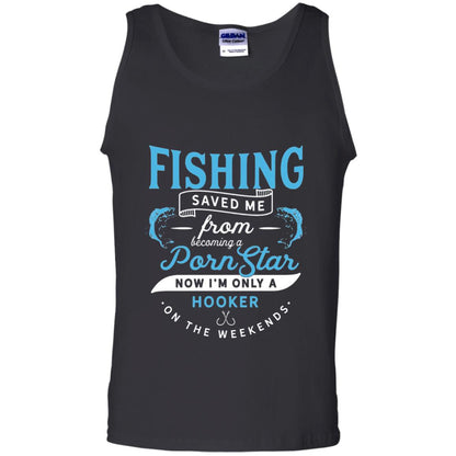 Funny Fishing Tshirts Im Only A Hooker On The Weekends Black