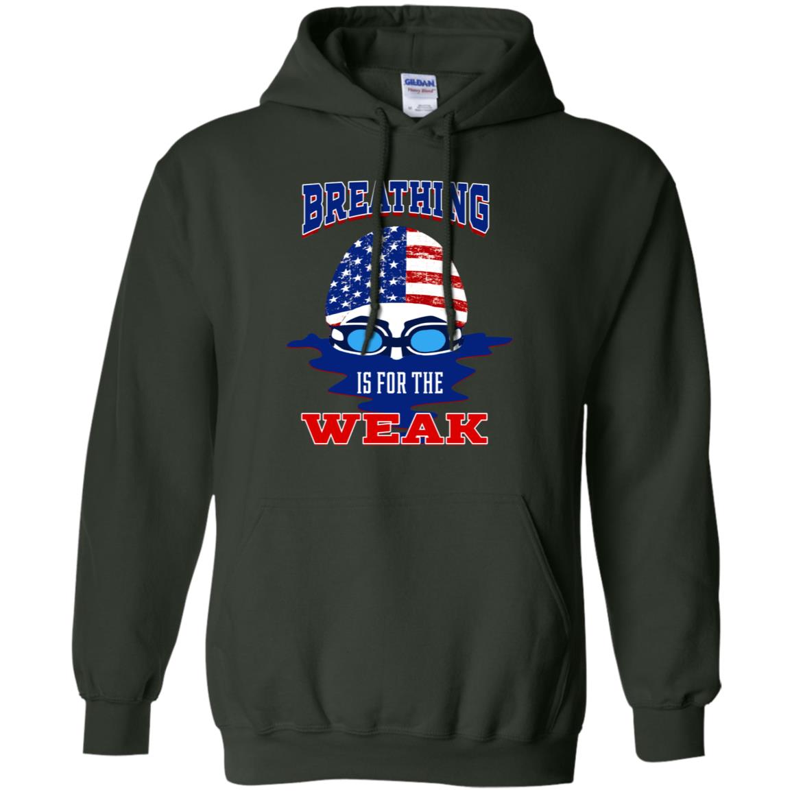 Breathing Is For The Weak Swimmer Gift Shirt Forest Green
