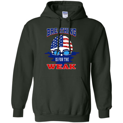 Breathing Is For The Weak Swimmer Gift Shirt Forest Green