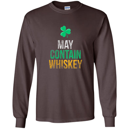 Funny St. Patricks Day T-shirt May Contain Whiskey Dark Chocolate