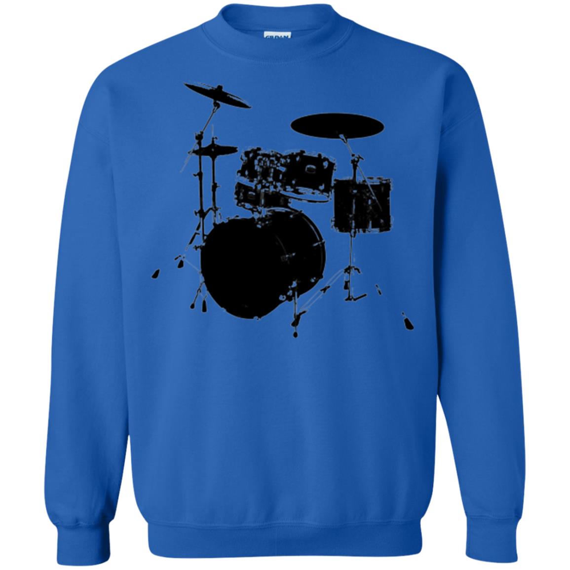 Drum Lovers T-shirt Drum Kit Stencil Print Royal