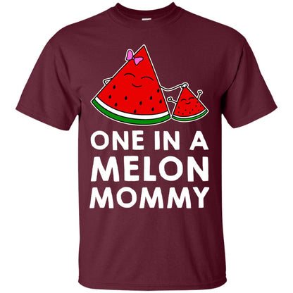 One In A Melon Mommy Funny Summer Melon Fruit Shirt Maroon