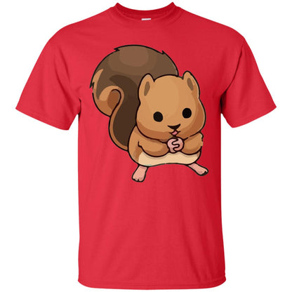 Cute Squirrel Graphic T-shirt Red