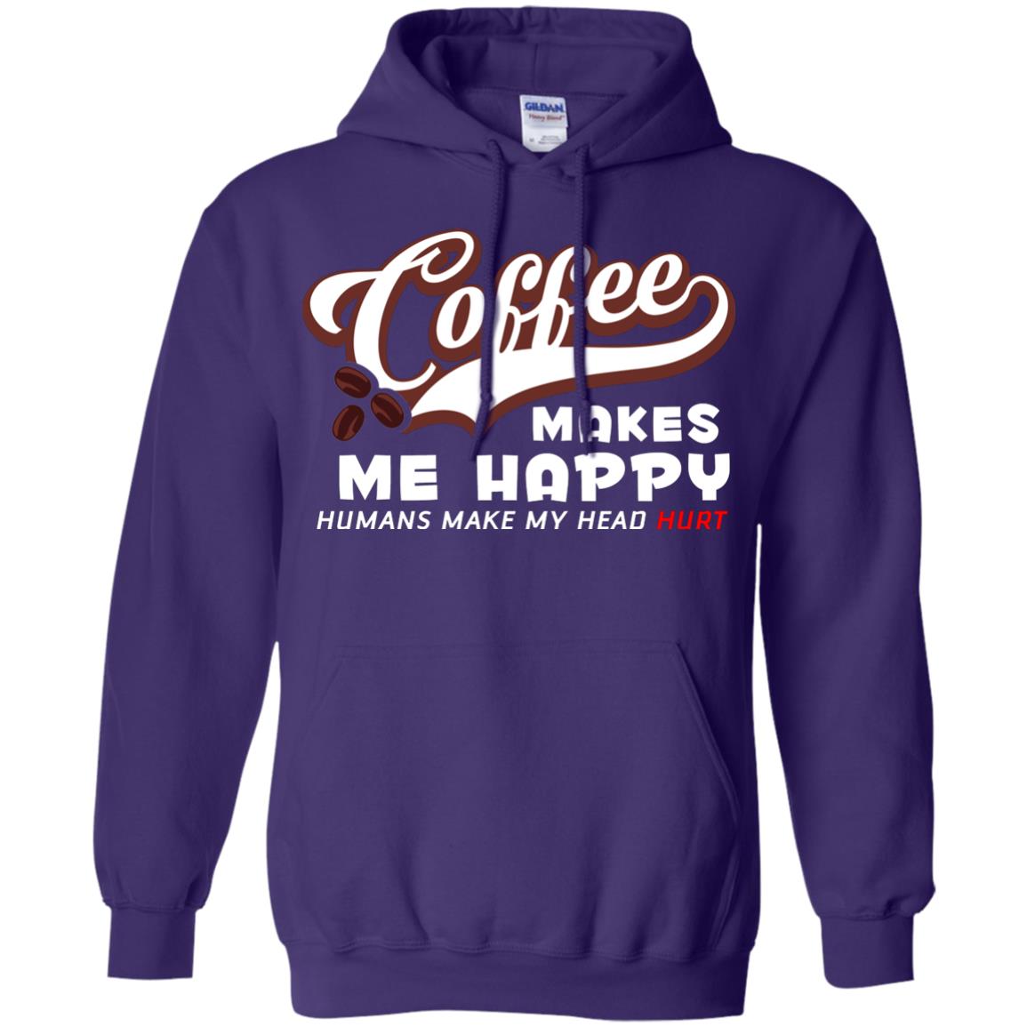 Coffee Makes Me Happy Coffee Lover T-shirt Purple