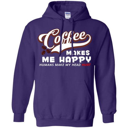 Coffee Makes Me Happy Coffee Lover T-shirt Purple