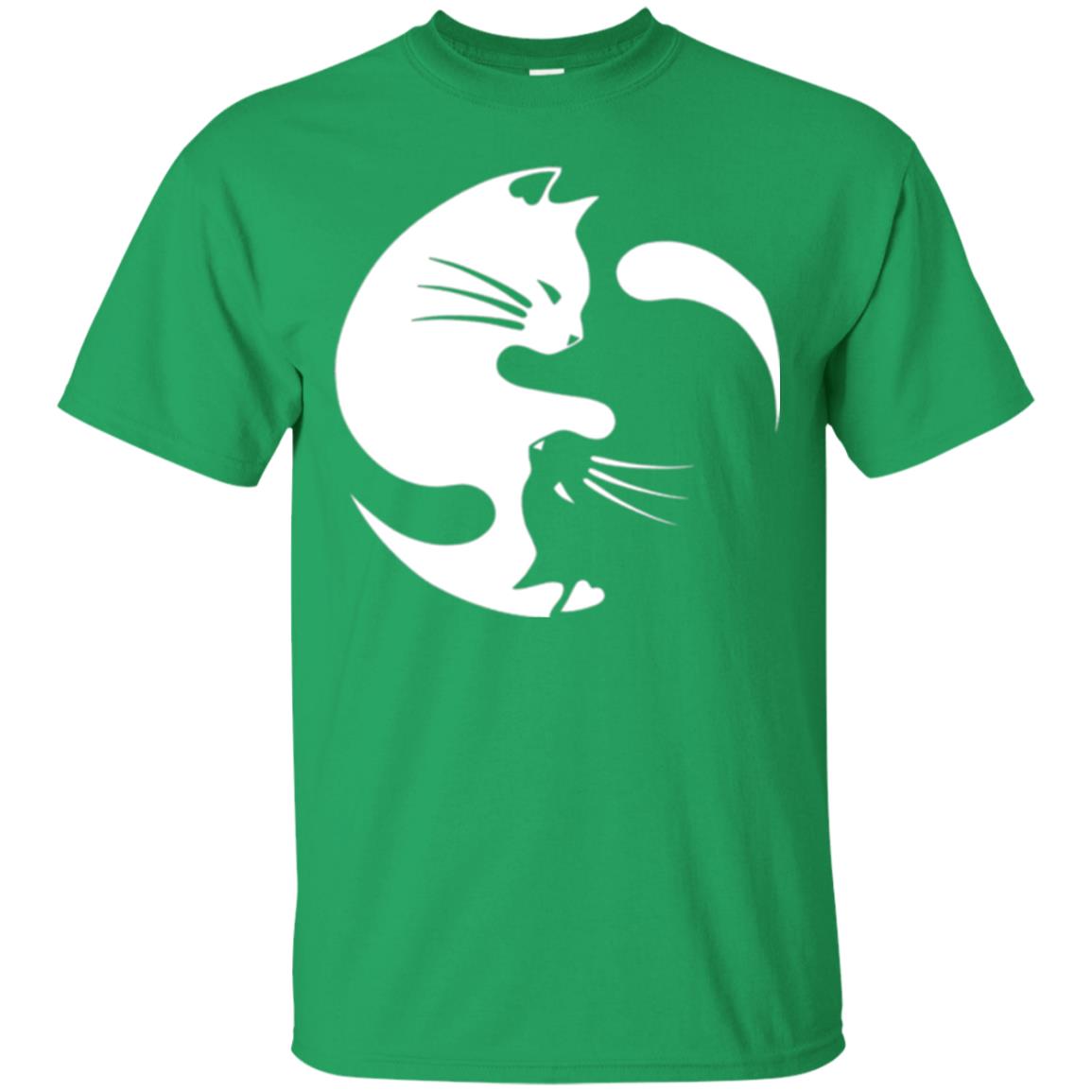 Ying Yang Cat T-shirt Irish Green