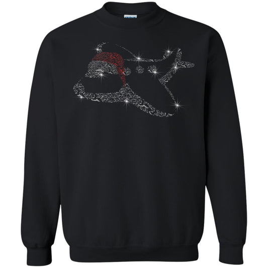 Airplane With Santa Hat Merry Christmas Gift Shirt For Mens Womens Kids Black