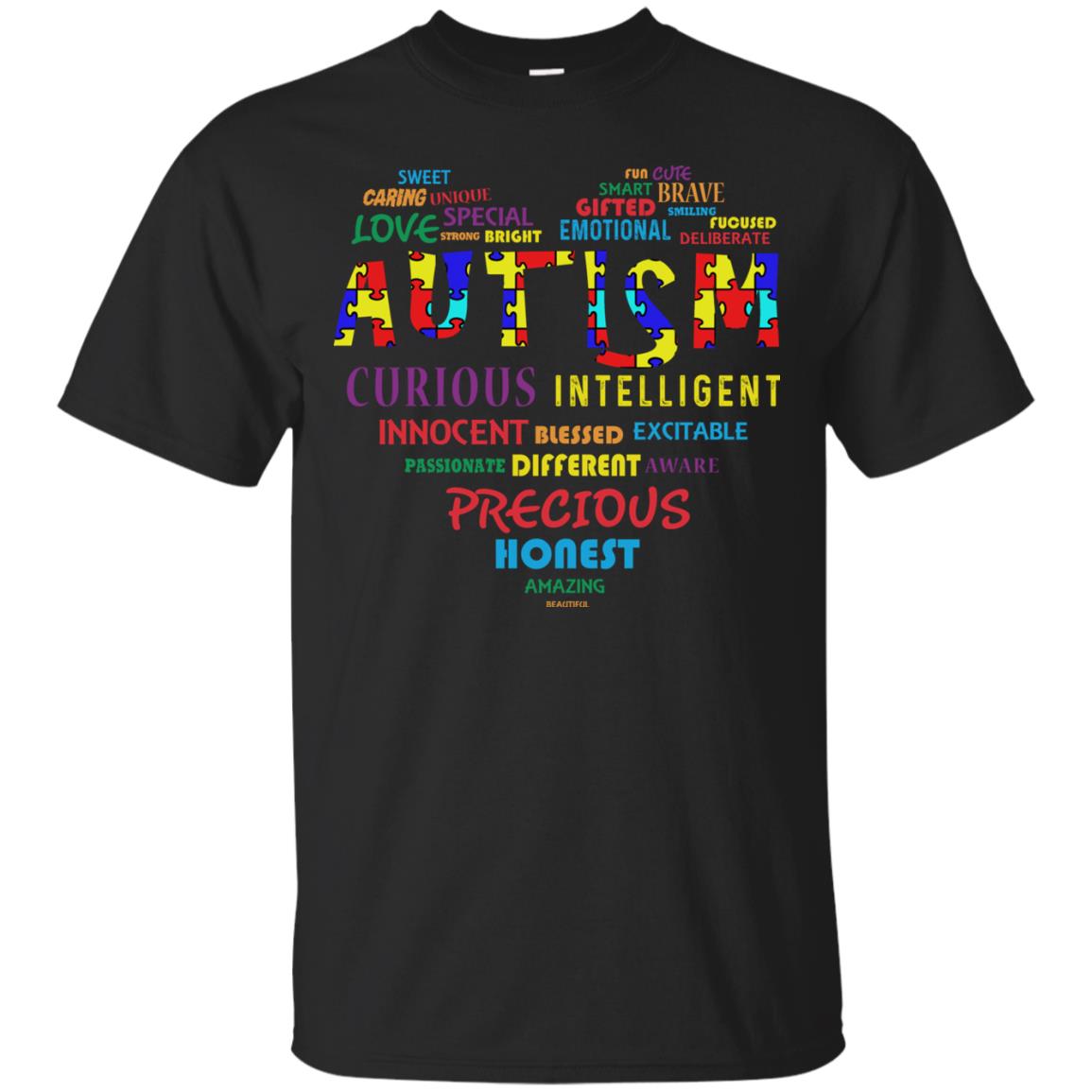 Sweet Caring Unique Love Special Autism Awareness T-shirt Black