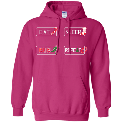 Christmas T-Shirt Eat Sleep Run Repeat Heliconia