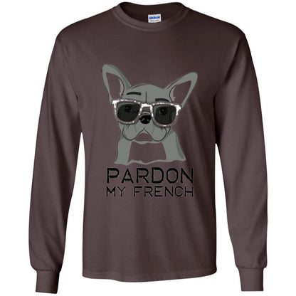 French Bulldog T-shirt Pardon My French T-shirt Dark Chocolate