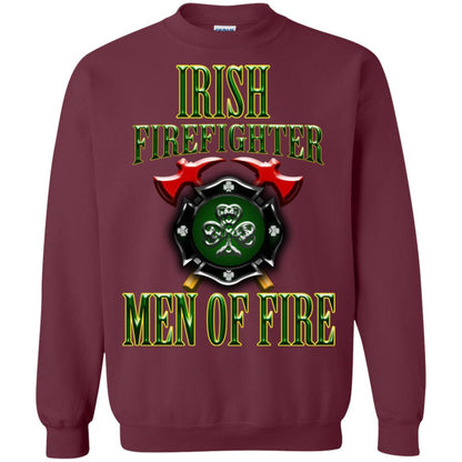 Irsh Firefighter Men Of Fire Irish Fireman Gift Shirt Maroon