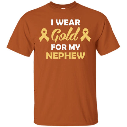 I Wear Gold For My Nephew Childhood Cancer Awareness Shirt Texas Orange