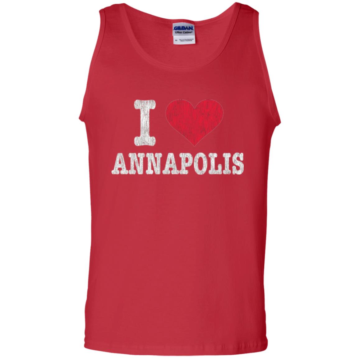 Distressed Retro I Love Annapolis T-shirt Red