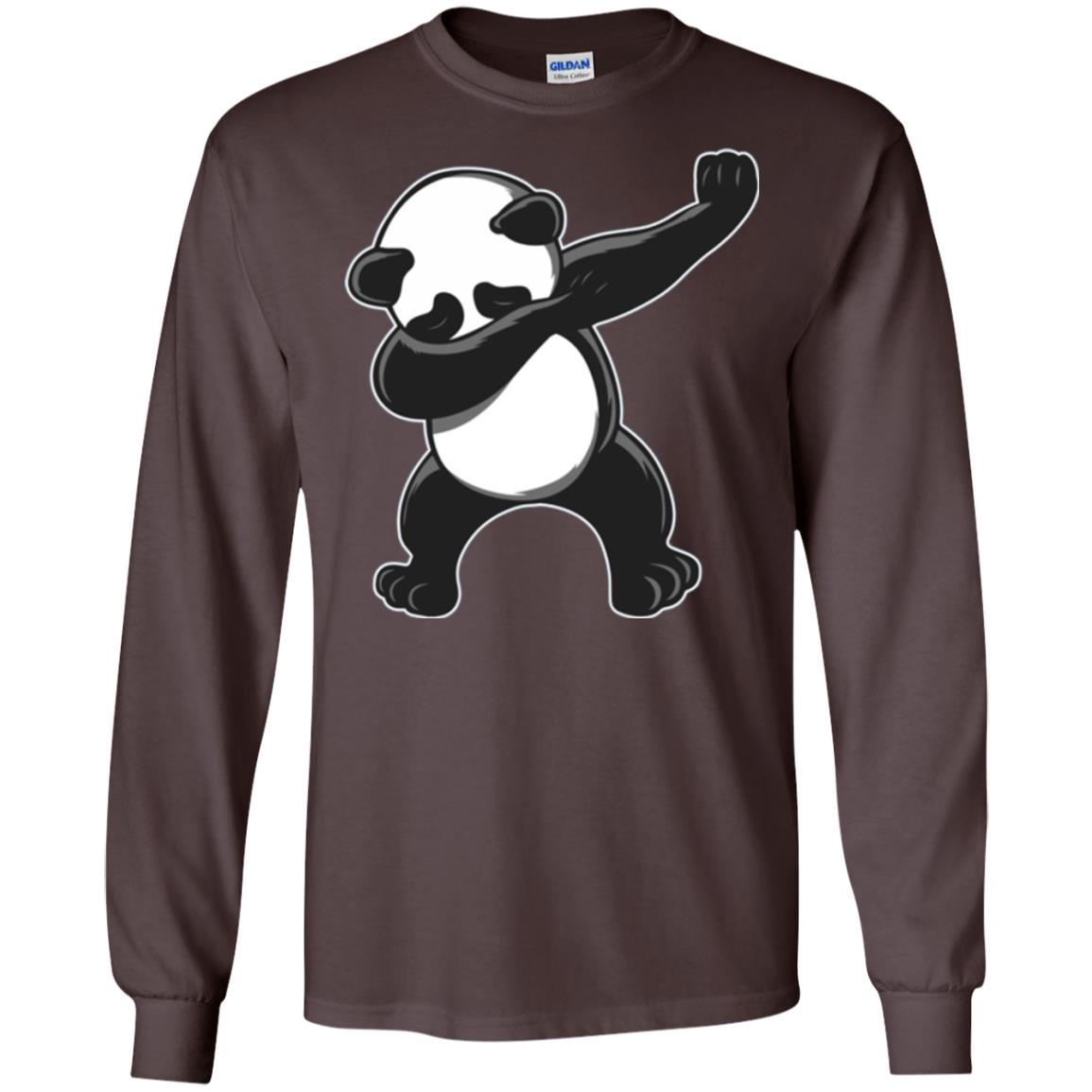 Funny Panda Dab T-shirt Cute Dabbing Panda Dark Chocolate