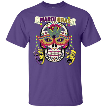 New Orleans Beads Skull Mardi Gras T-shirt Purple